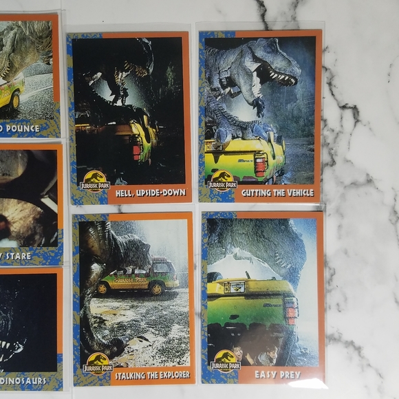 Vintage JP Topps Trading Cards Lot of 10 Jurassic Park Movie Cards Lot #12 - Picture 2 of 9